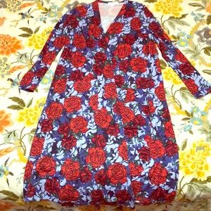 Red Rose and Blue Unicorn Sarah Sweater Cardigan